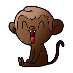 cartoon laughing monkey
