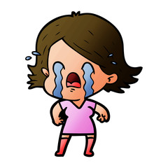 cartoon woman crying