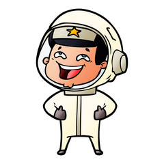 cartoon laughing astronaut