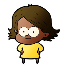 happy cartoon girl