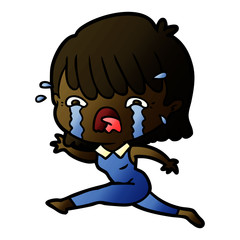 cartoon girl crying