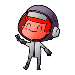 Obraz premium happy cartoon astronaut