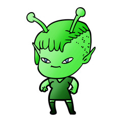 cute cartoon alien girl