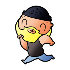 Naklejka premium cartoon bearded man