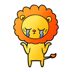 crying cartoon lion