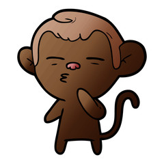 cartoon suspicious monkey