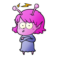 cartoon alien girl