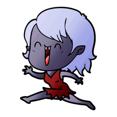 cute cartoon happy vampire girl