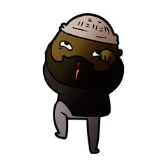 cartoon happy bearded man