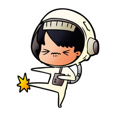 cartoon astronaut woman