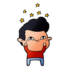 cartoon excited man
