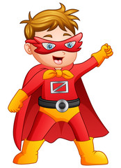 Cartoon superhero boy posing