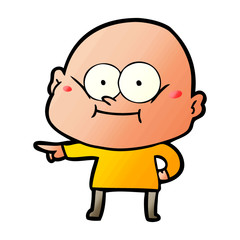 cartoon bald man staring