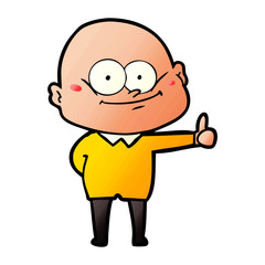 cartoon bald man staring