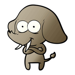 happy cartoon elephant