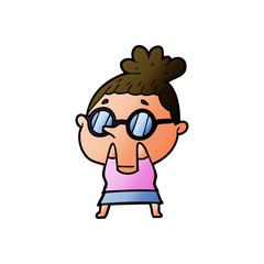 cartoon woman wearing glasses