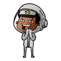 Obraz premium cartoon laughing astronaut