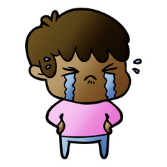Obraz premium cartoon boy crying