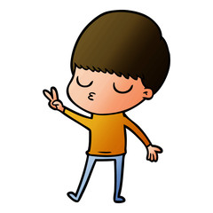 cartoon calm boy