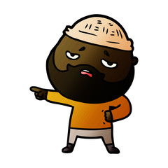 Obraz premium cartoon worried man with beard