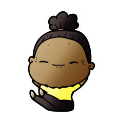 cartoon peaceful old woman