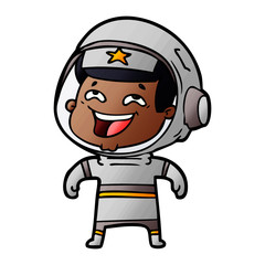 cartoon laughing astronaut