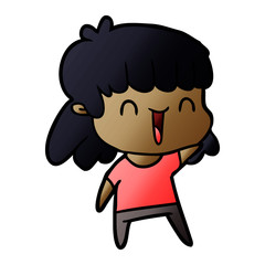 cartoon happy girl