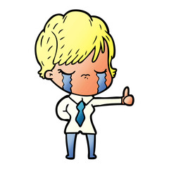cartoon woman crying