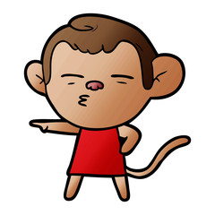 cartoon suspicious monkey