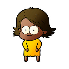 happy cartoon girl