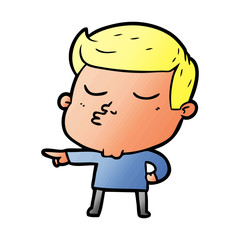 cartoon model guy pouting