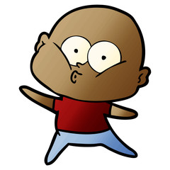 cartoon bald man staring
