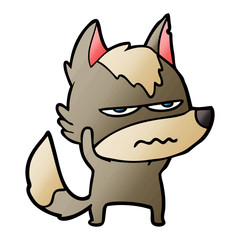cartoon annoyed wolf