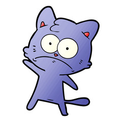 cartoon nervous cat