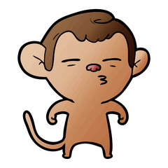 Fototapeta premium cartoon suspicious monkey