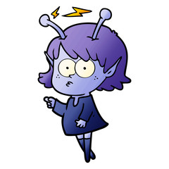 cartoon alien girl