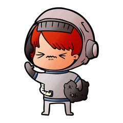 cartoon astronaut woman