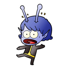 cartoon shocked alien girl