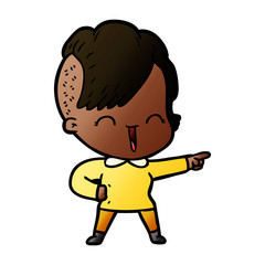 cartoon happy hipster girl