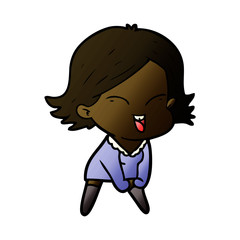 happy cartoon girl