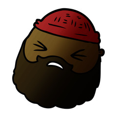 cartoon male face with beard