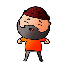 cartoon happy bearded man