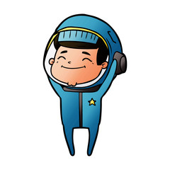 happy cartoon astronaut