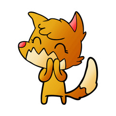 happy cartoon fox