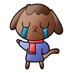cute cartoon dog crying