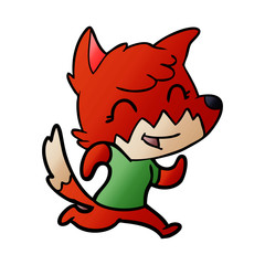 happy cartoon fox