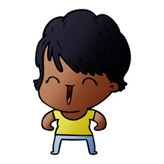 cartoon laughing woman