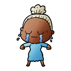 cartoon crying old lady