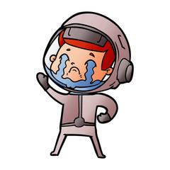 cartoon crying astronaut