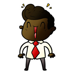 cartoon excited man